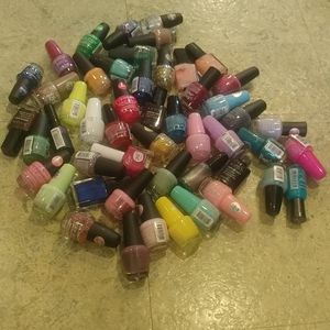 51 Nail Polish Bottles Various Brands And Colors